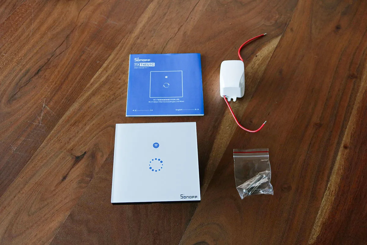 unboxing sonoff wifi schakelaar zonder nul