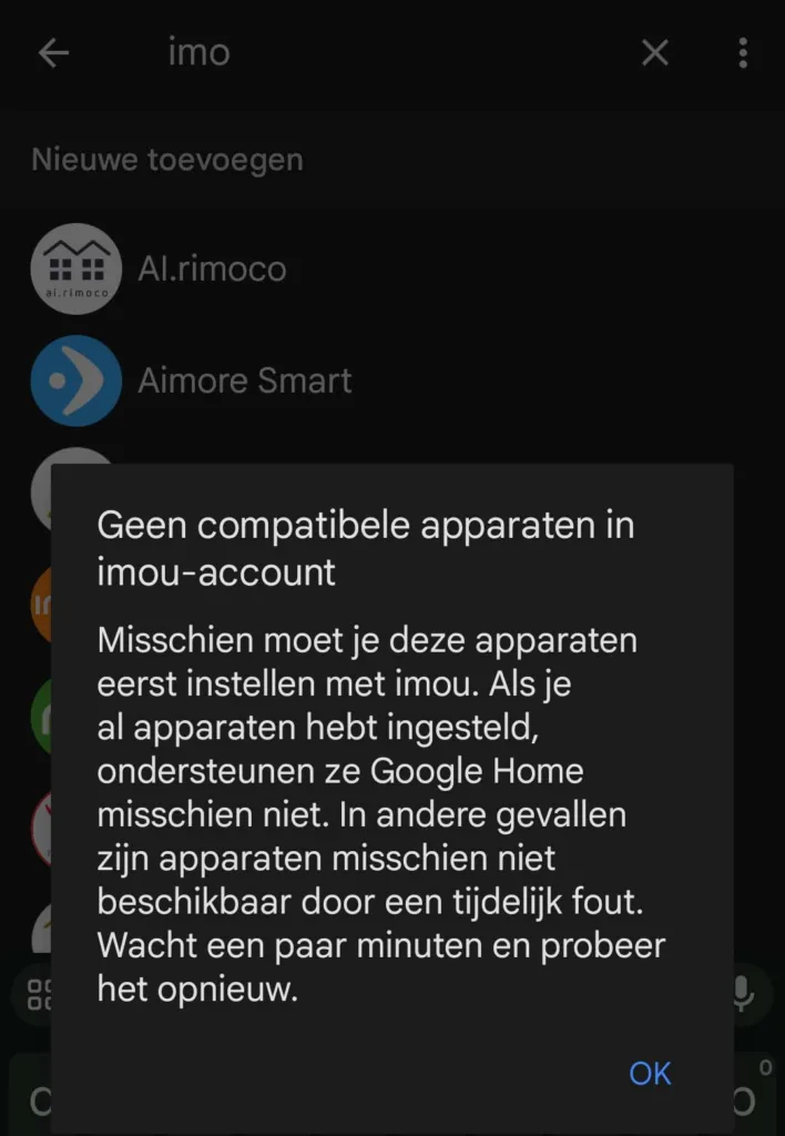 Google Home Imou app